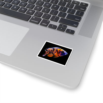 Vibrant African Cichlid Kiss-Cut Sticker – Colorful Aquarium Fish Laptop Decal