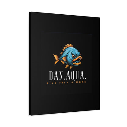 Dan.Aqua Fish Logo Canvas Print — Matte Stretched Wall Art