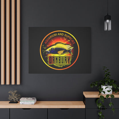 Danbury Aquarium Supplies Fish Logo Matte Canvas Print