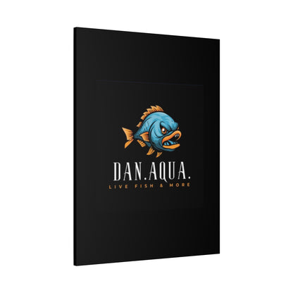 Dan.Aqua Fish Logo Canvas Print — Matte Stretched Wall Art