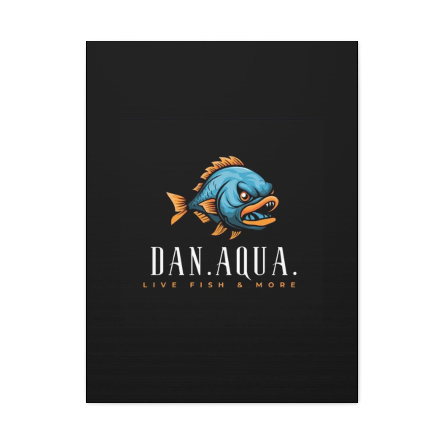 Dan.Aqua Fish Logo Canvas Print — Matte Stretched Wall Art