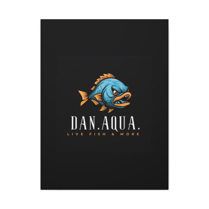 Dan.Aqua Fish Logo Canvas Print — Matte Stretched Wall Art