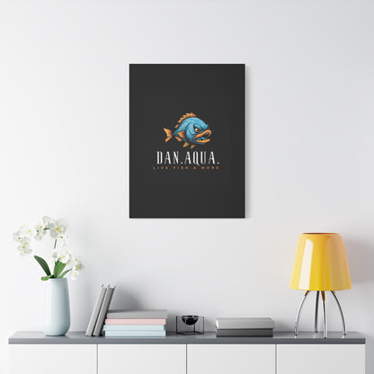 Dan.Aqua Fish Logo Canvas Print — Matte Stretched Wall Art