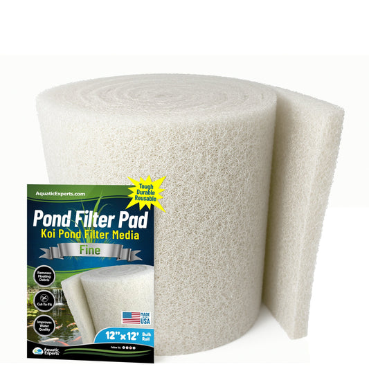 Classic Koi Pond Filter Pad FINE - White Bulk Roll Filter Media, Ultra-Durable for Fish Ponds - Made in USA
