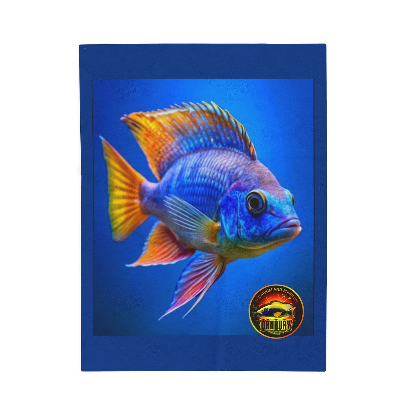 Tropical Fish Velveteen Plush Blanket — Vibrant Reef Blue Throw for Aquarium Lovers