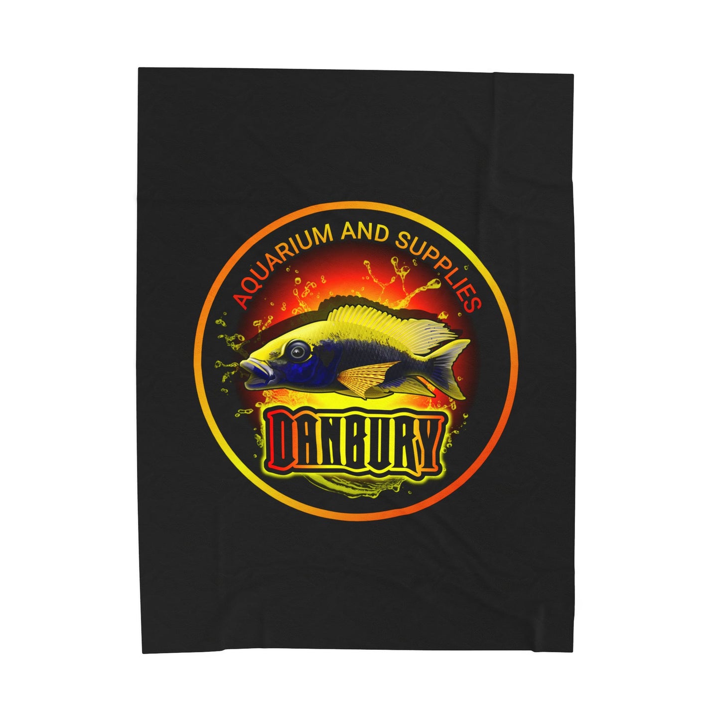Aquarium Fish Logo Plush Blanket — "Danbury" Velveteen Throw for Fishkeepers