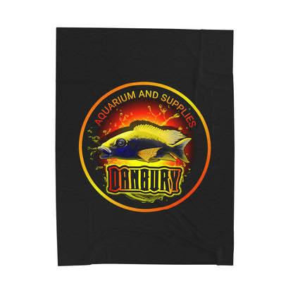Aquarium Fish Logo Plush Blanket — "Danbury" Velveteen Throw for Fishkeepers