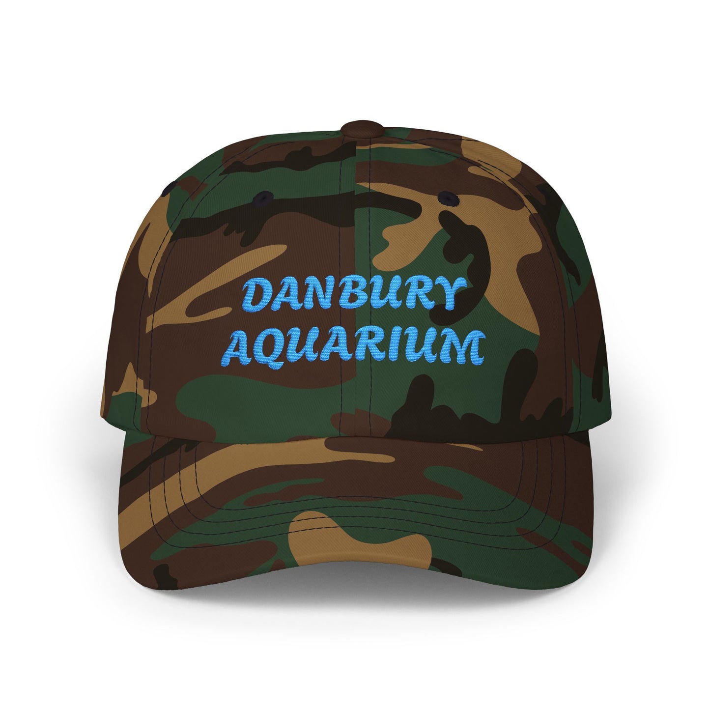 Danbury Aquarium Dad Cap — Embroidered White Baseball Hat