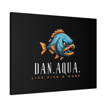 Dan.Aqua Fish Logo Canvas Print — Matte Stretched Wall Art