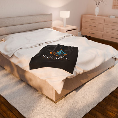 Velveteen Plush Blanket — Dan.Aqua Angry Fish Logo Plush Blanket (Live Fish & More)