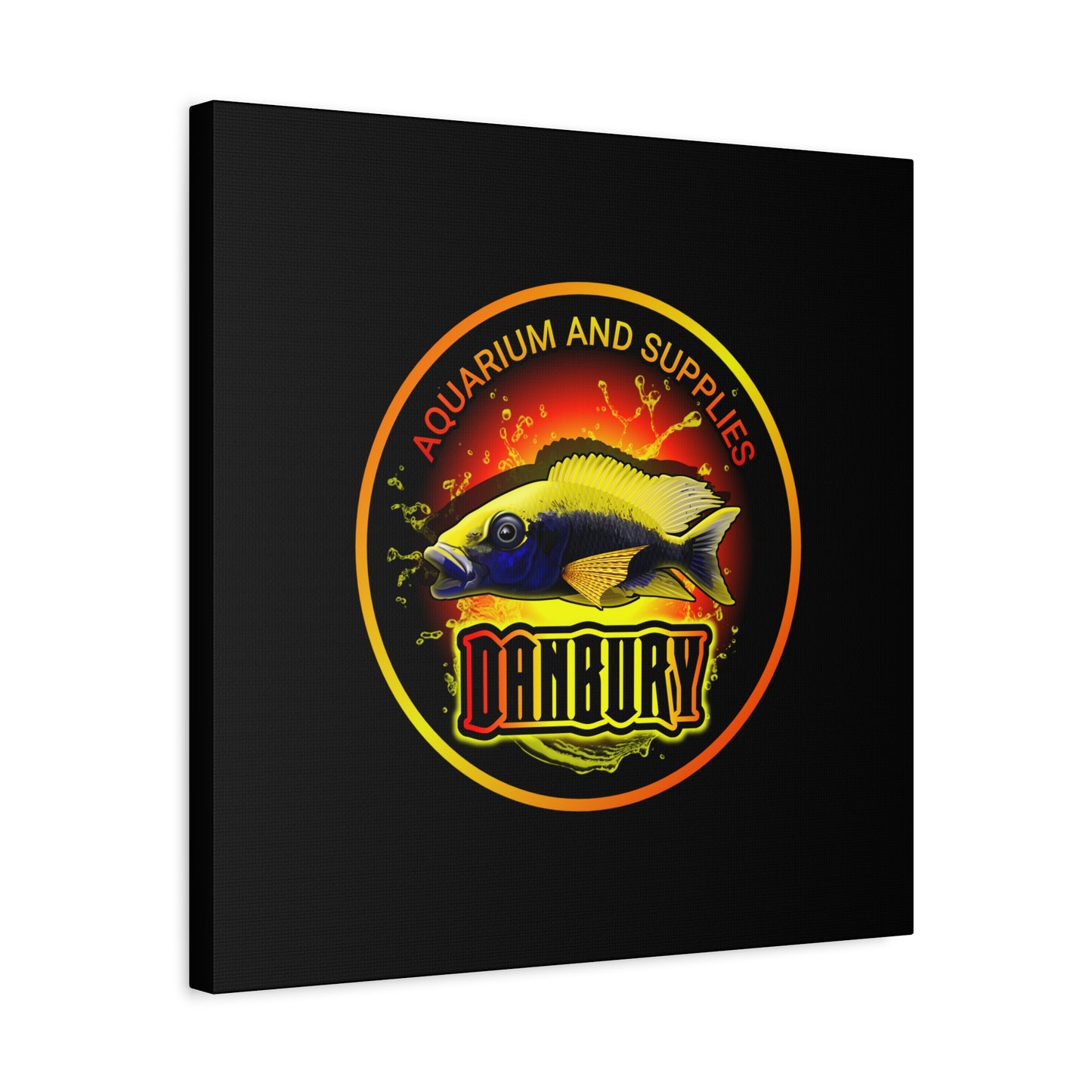 Danbury Aquarium Supplies Fish Logo Matte Canvas Print