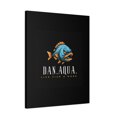 Dan.Aqua Fish Logo Canvas Print — Matte Stretched Wall Art