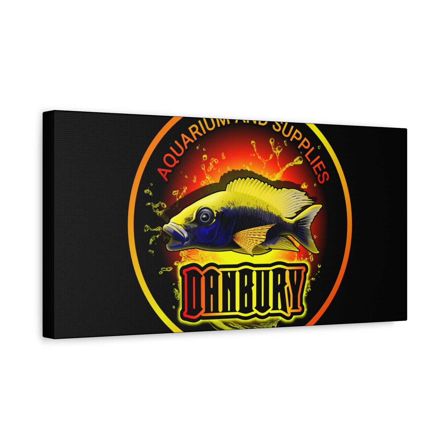 Danbury Aquarium Supplies Fish Logo Matte Canvas Print