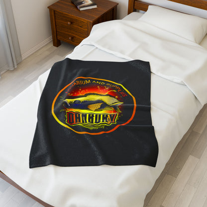 Aquarium Fish Logo Plush Blanket — "Danbury" Velveteen Throw for Fishkeepers