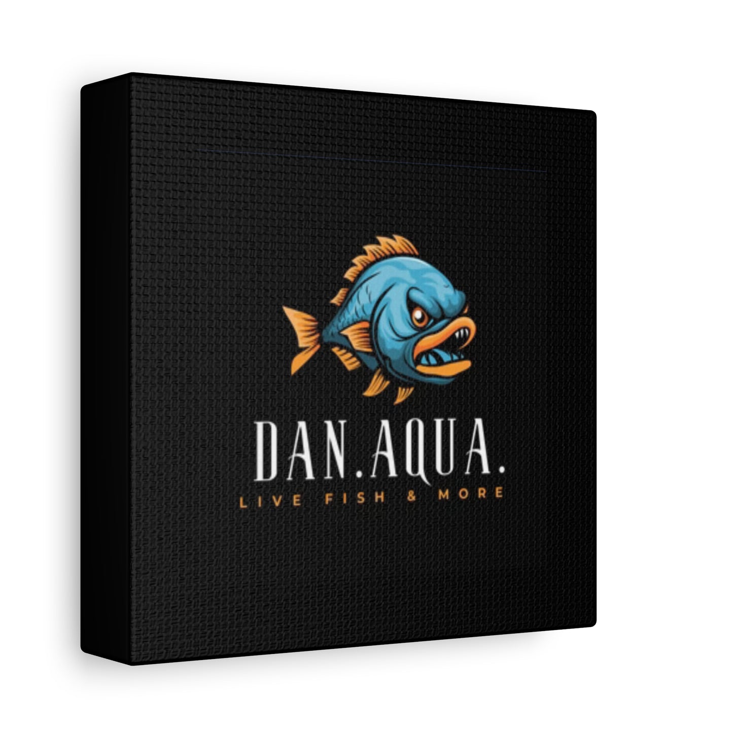 Dan.Aqua Fish Logo Canvas Print — Matte Stretched Wall Art