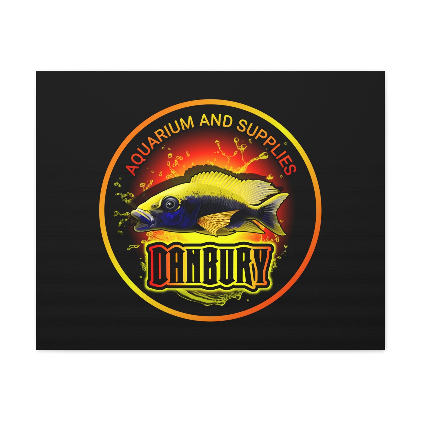 Danbury Aquarium Supplies Fish Logo Matte Canvas Print