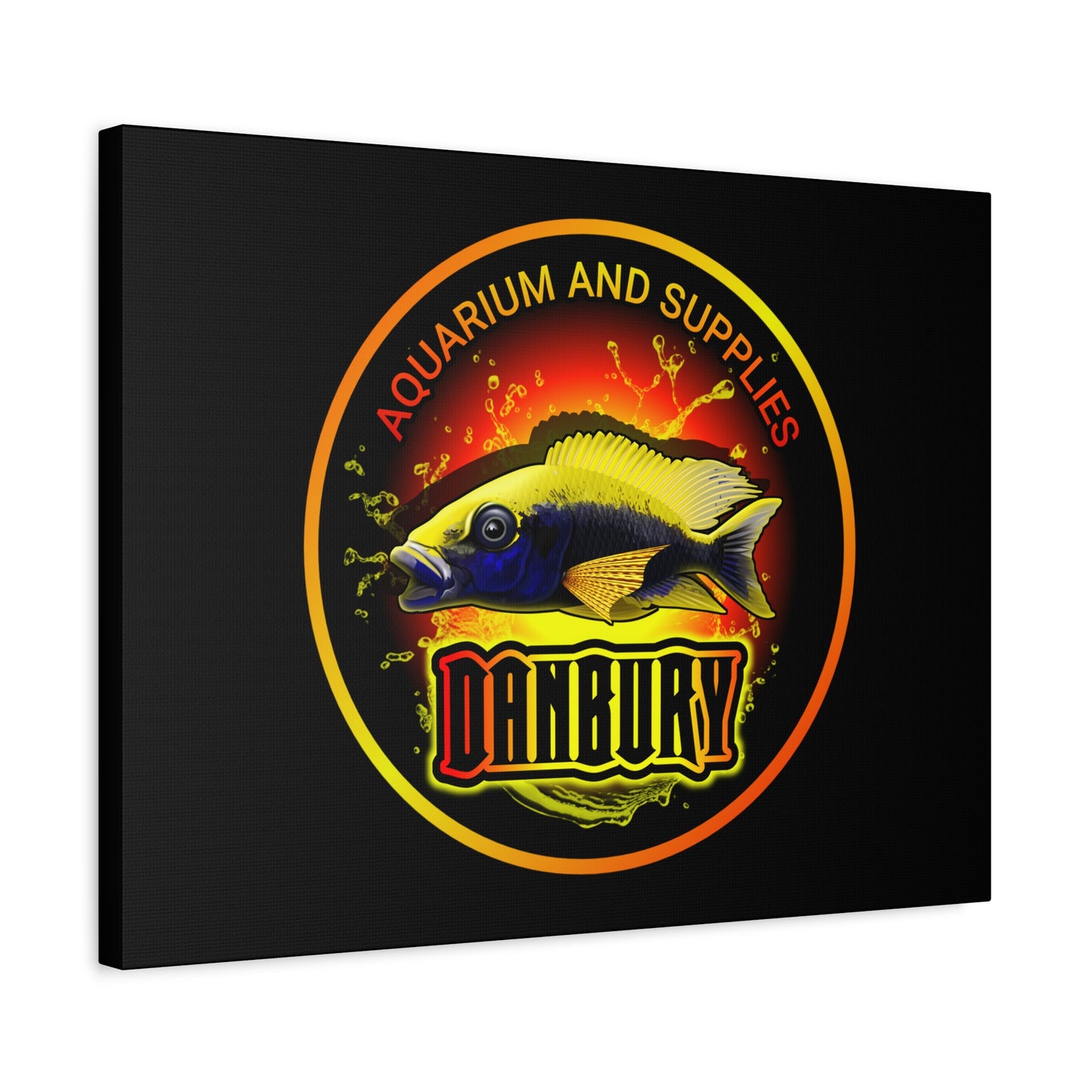 Danbury Aquarium Supplies Fish Logo Matte Canvas Print