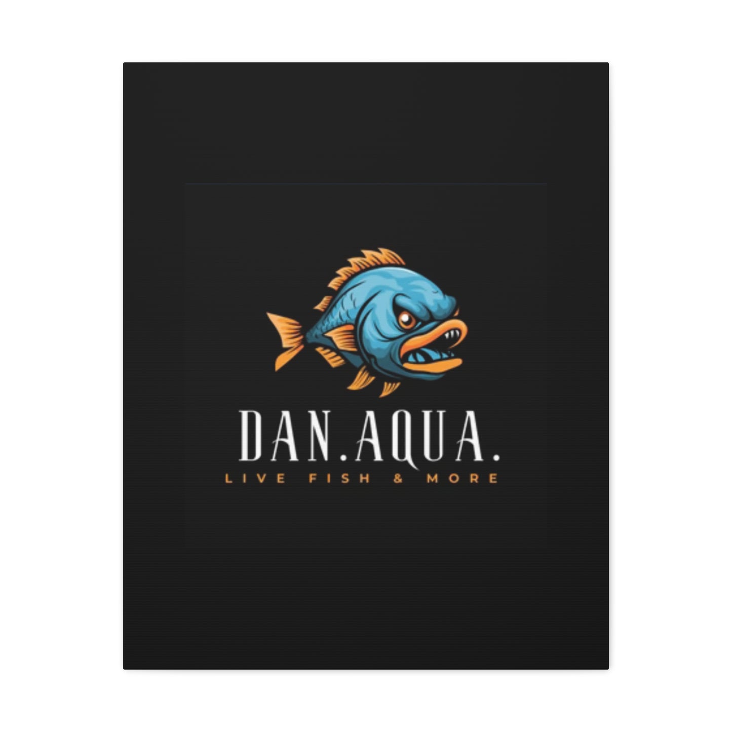 Dan.Aqua Fish Logo Canvas Print — Matte Stretched Wall Art