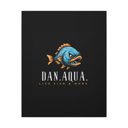 Dan.Aqua Fish Logo Canvas Print — Matte Stretched Wall Art