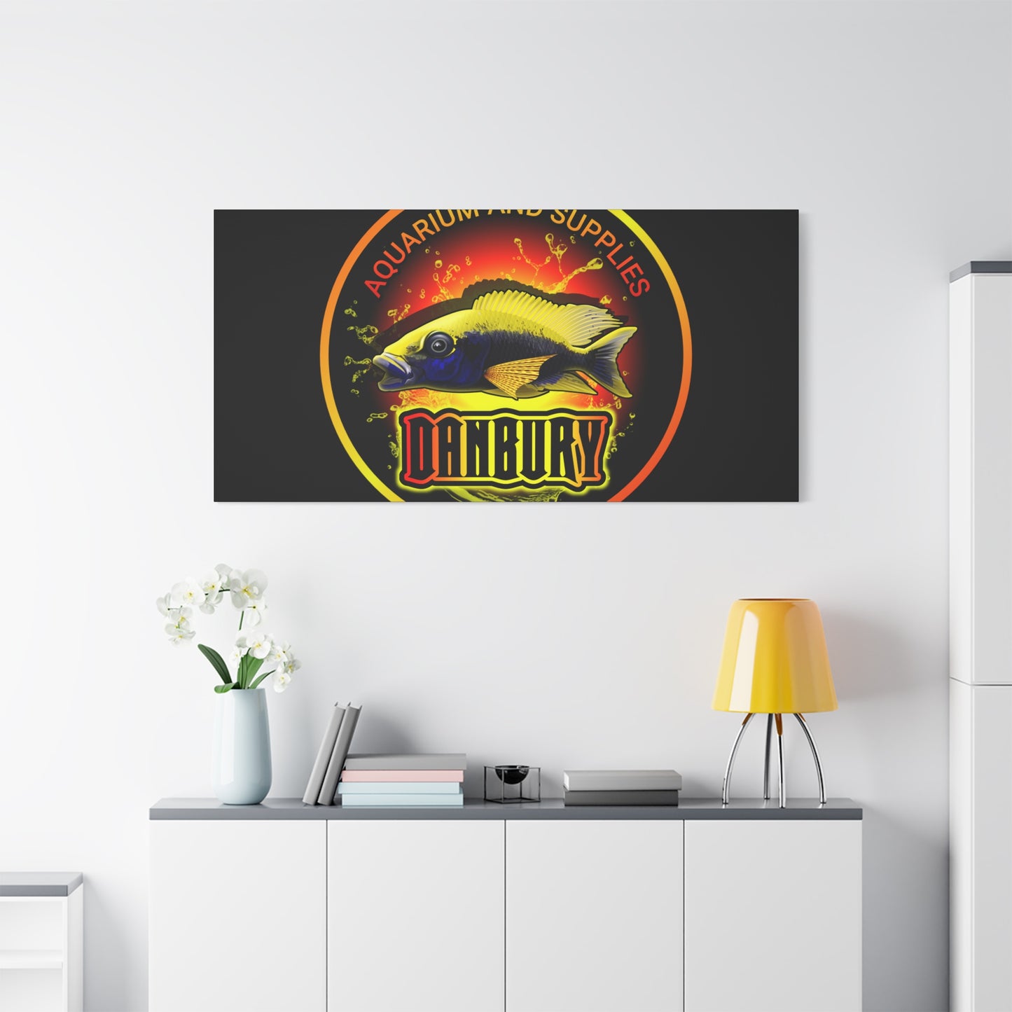 Danbury Aquarium Supplies Fish Logo Matte Canvas Print