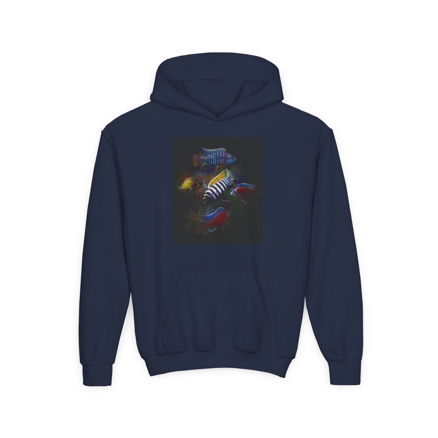 Youth Hoodie — Colorful Aquarium Fish Graphic Pullover