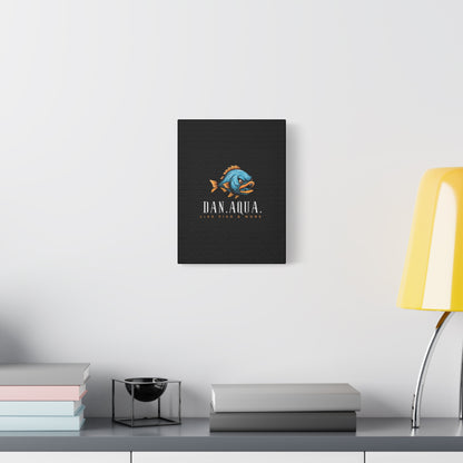 Dan.Aqua Fish Logo Canvas Print — Matte Stretched Wall Art