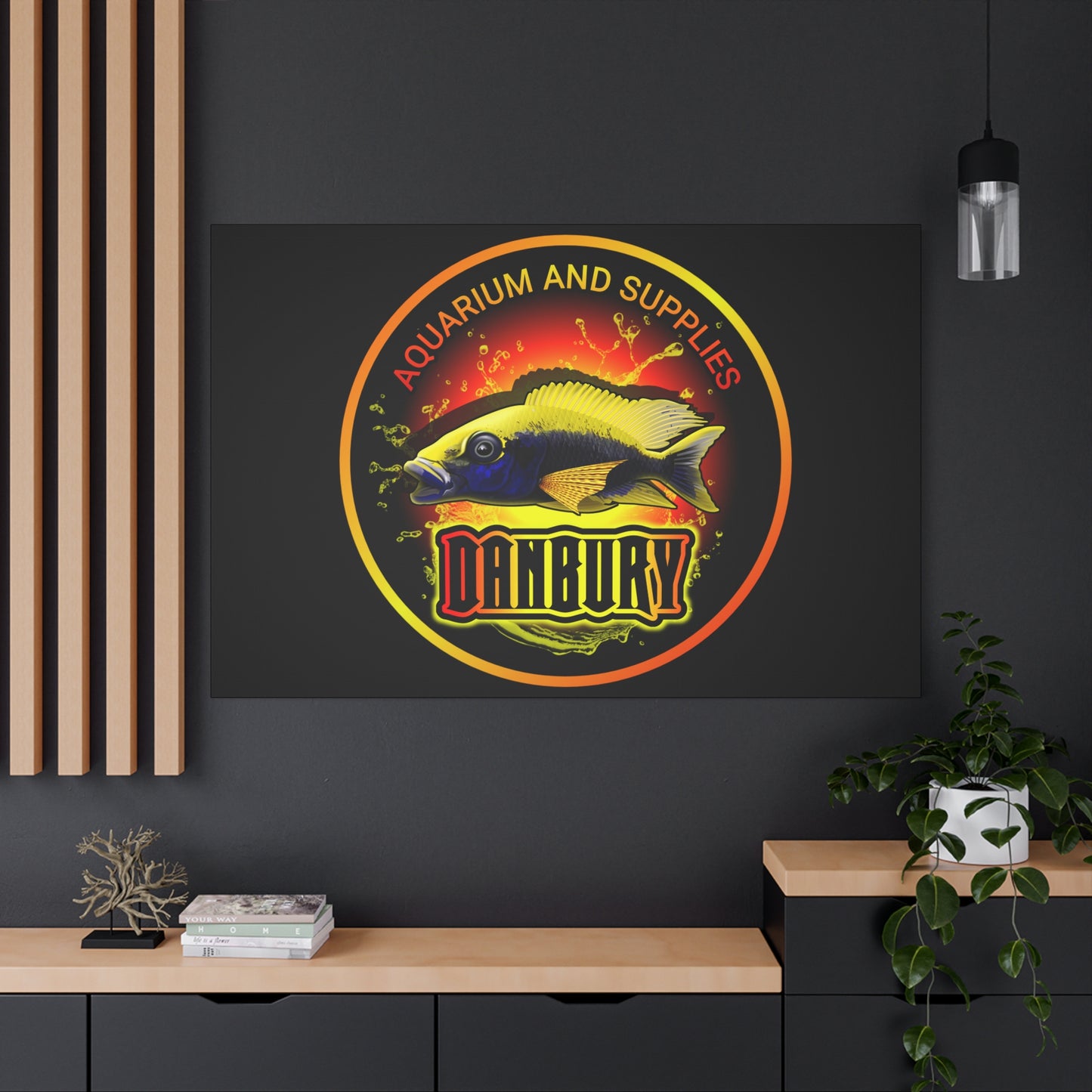 Danbury Aquarium Supplies Fish Logo Matte Canvas Print