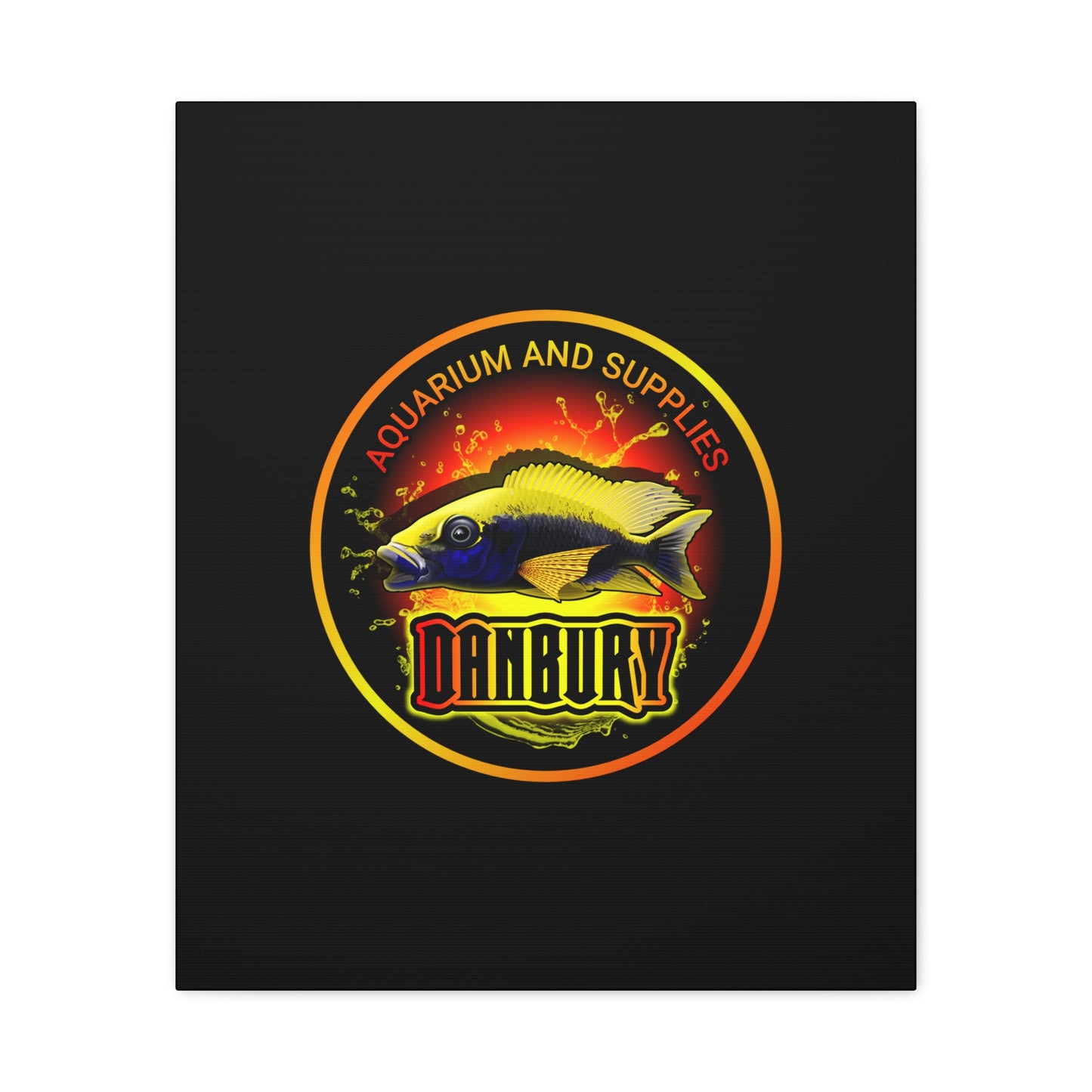 Danbury Aquarium Supplies Fish Logo Matte Canvas Print