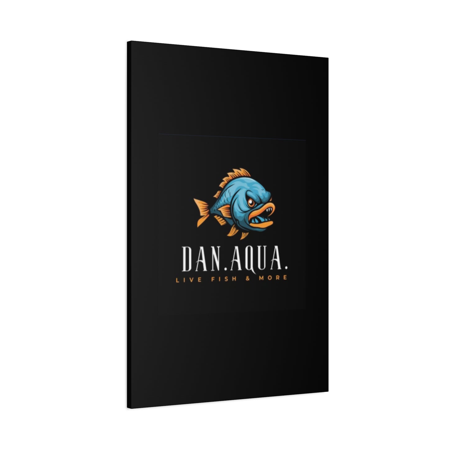 Dan.Aqua Fish Logo Canvas Print — Matte Stretched Wall Art