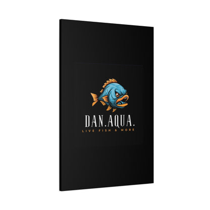 Dan.Aqua Fish Logo Canvas Print — Matte Stretched Wall Art