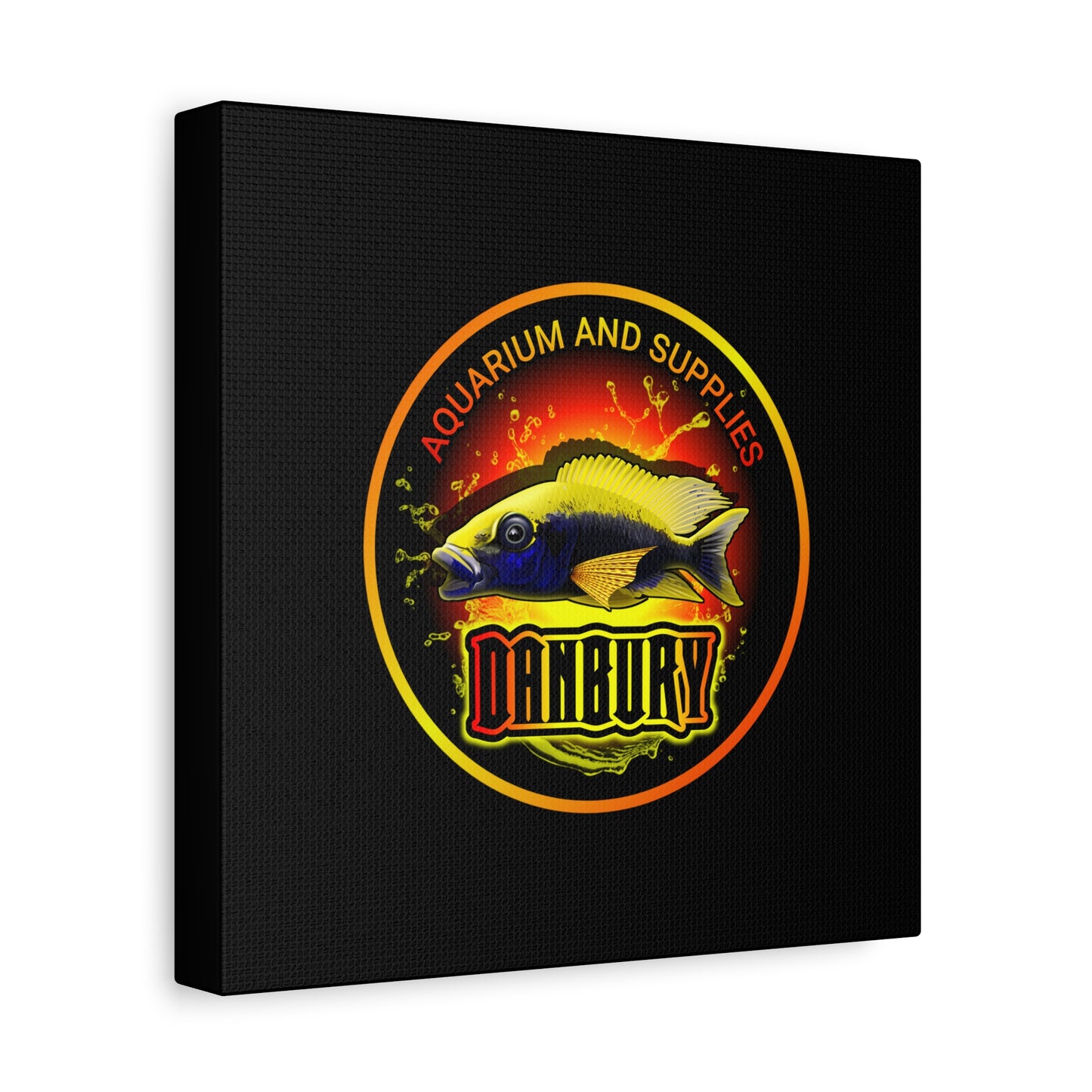 Danbury Aquarium Supplies Fish Logo Matte Canvas Print