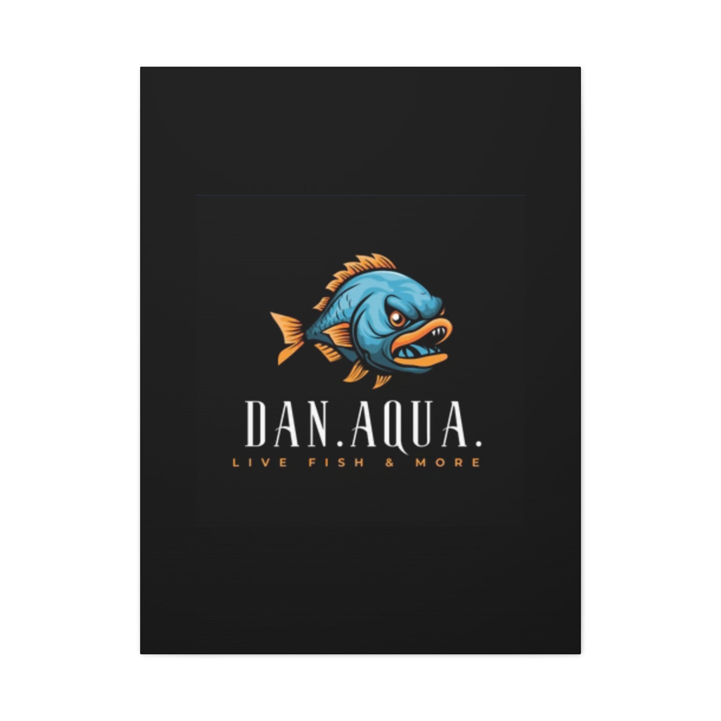 Dan.Aqua Fish Logo Canvas Print — Matte Stretched Wall Art