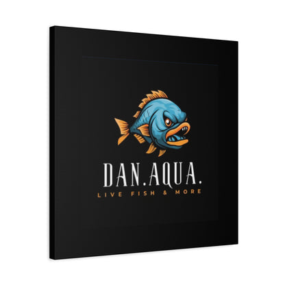 Dan.Aqua Fish Logo Canvas Print — Matte Stretched Wall Art
