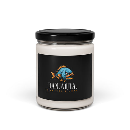 Dan.Aqua Branded Scented Soy Candle — 9oz Fish Logo Jar (Ocean Breeze)