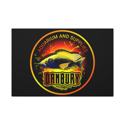 Danbury Aquarium Supplies Fish Logo Matte Canvas Print