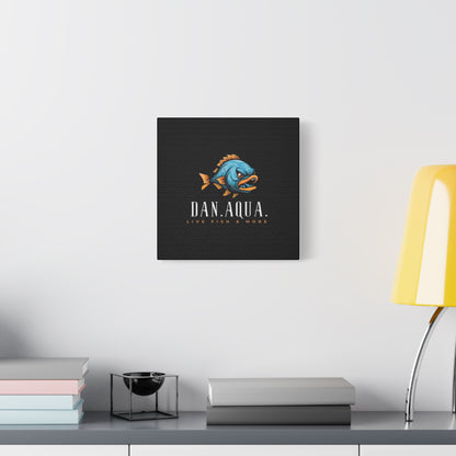 Dan.Aqua Fish Logo Canvas Print — Matte Stretched Wall Art