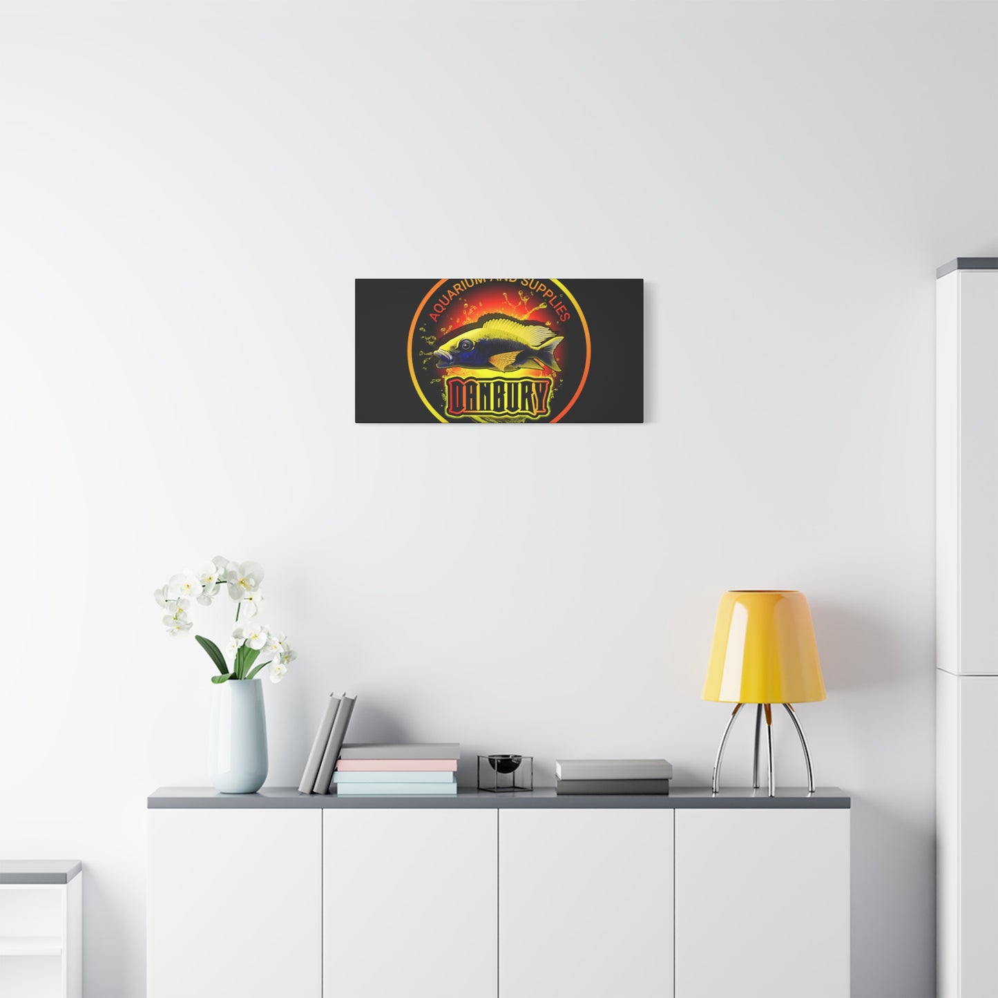 Danbury Aquarium Supplies Fish Logo Matte Canvas Print