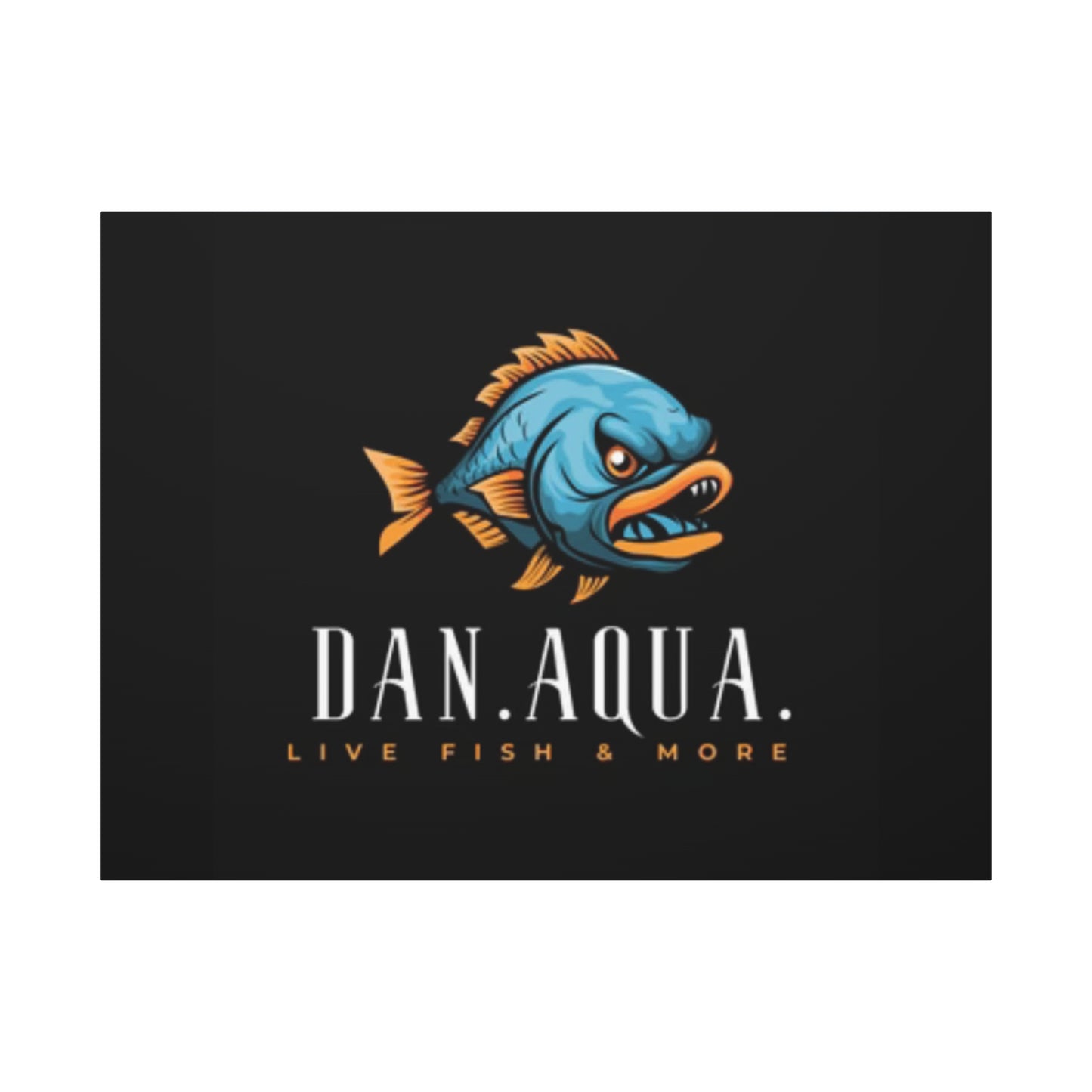 Dan.Aqua Fish Logo Canvas Print — Matte Stretched Wall Art