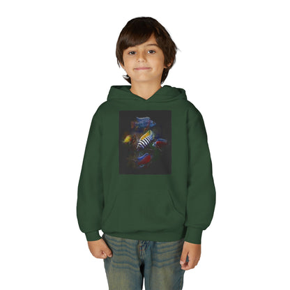 Youth Hoodie — Colorful Aquarium Fish Graphic Pullover
