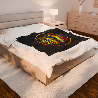 Aquarium Fish Logo Plush Blanket — "Danbury" Velveteen Throw for Fishkeepers
