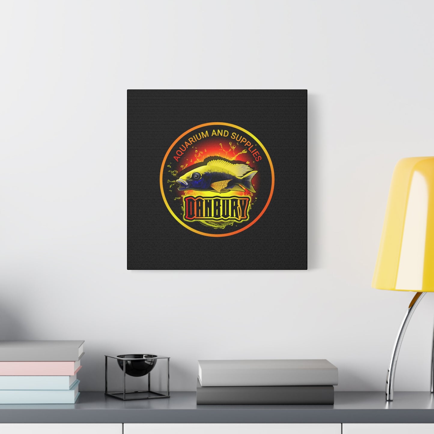 Danbury Aquarium Supplies Fish Logo Matte Canvas Print
