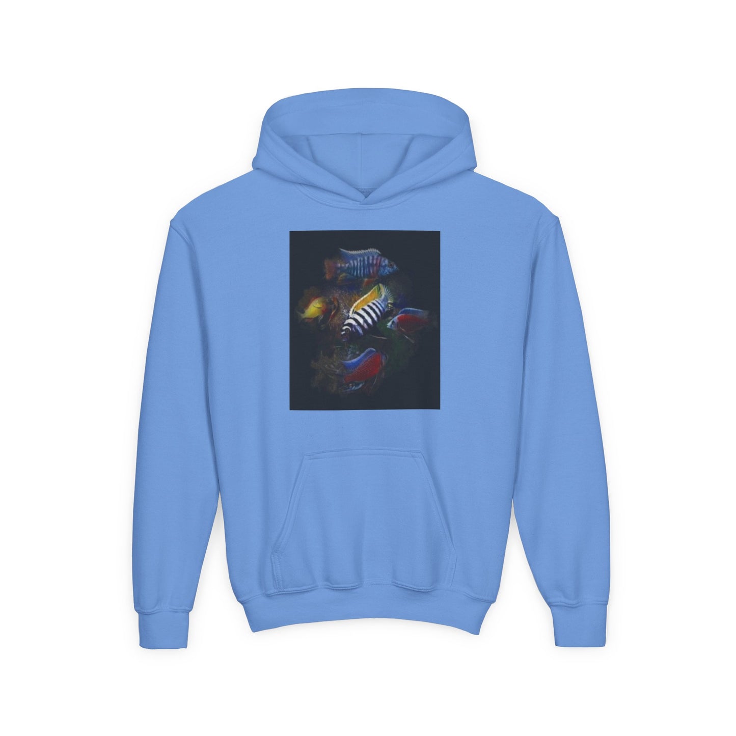 Youth Hoodie — Colorful Aquarium Fish Graphic Pullover