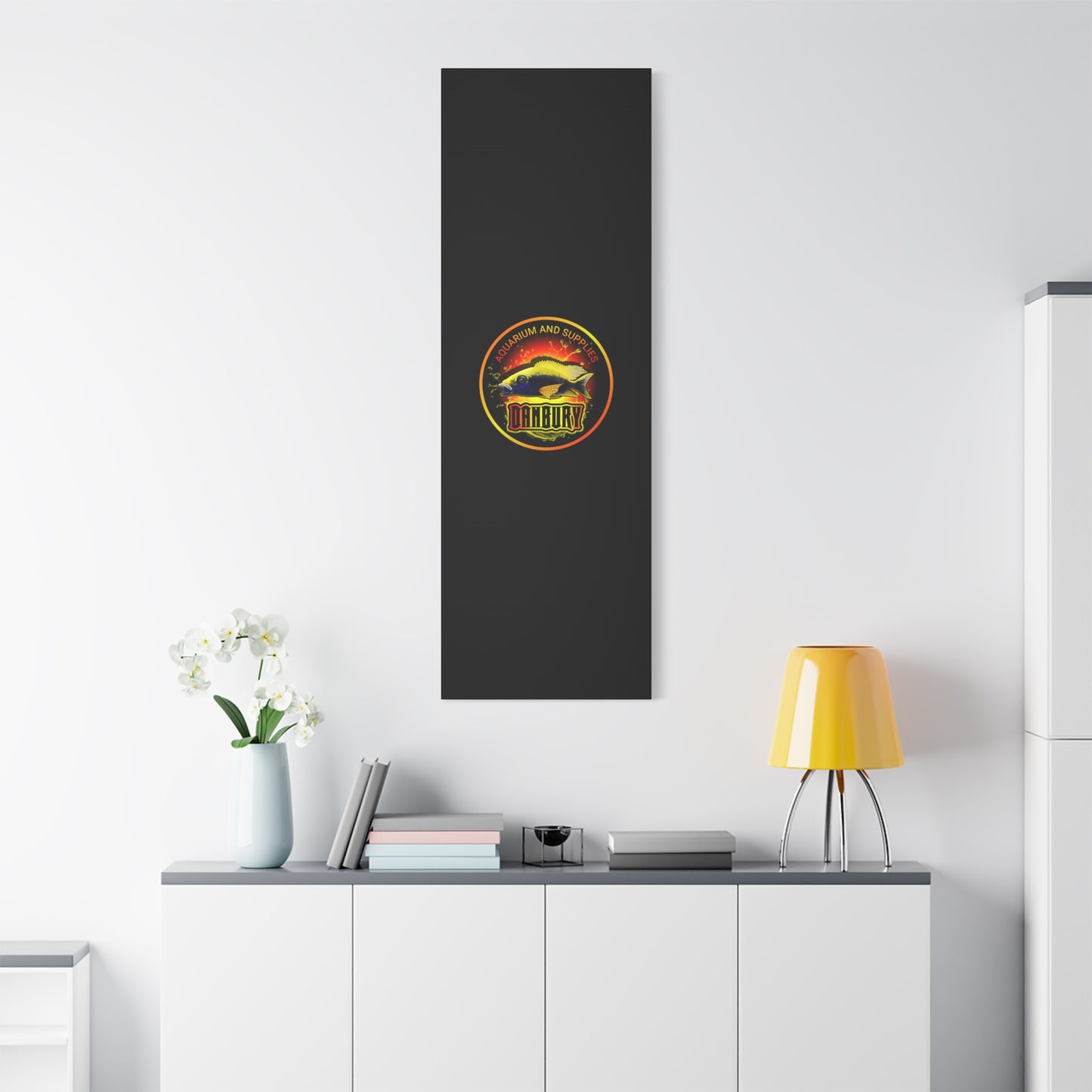 Danbury Aquarium Supplies Fish Logo Matte Canvas Print