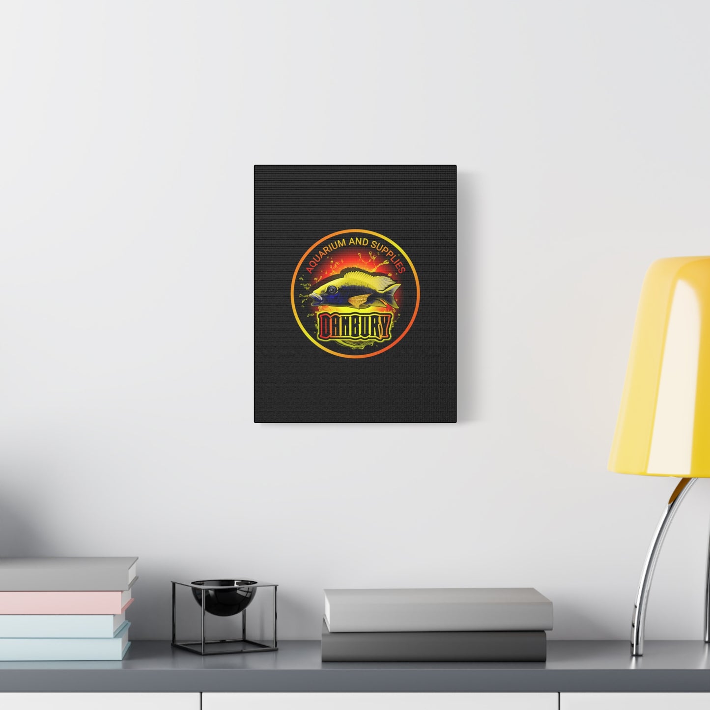 Danbury Aquarium Supplies Fish Logo Matte Canvas Print
