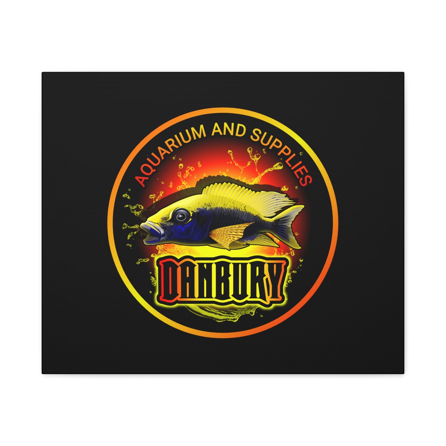 Danbury Aquarium Supplies Fish Logo Matte Canvas Print