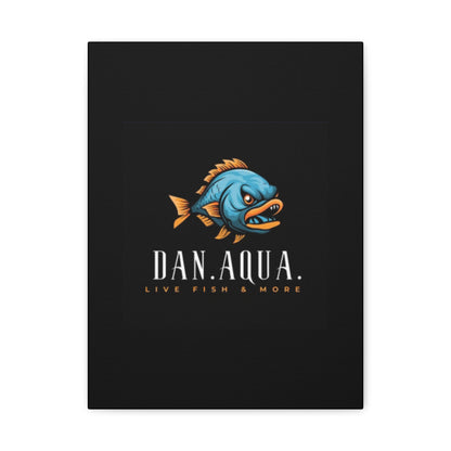 Dan.Aqua Fish Logo Canvas Print — Matte Stretched Wall Art