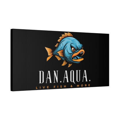 Dan.Aqua Fish Logo Canvas Print — Matte Stretched Wall Art