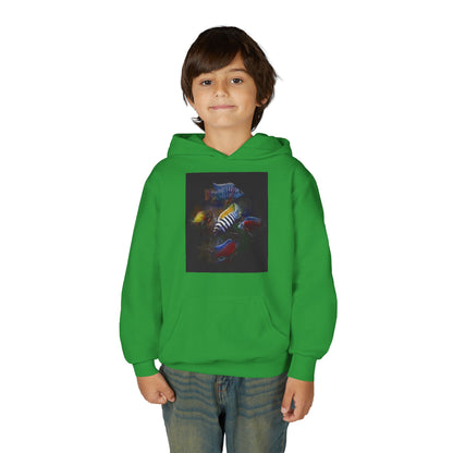Youth Hoodie — Colorful Aquarium Fish Graphic Pullover