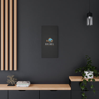 Dan.Aqua Fish Logo Canvas Print — Matte Stretched Wall Art