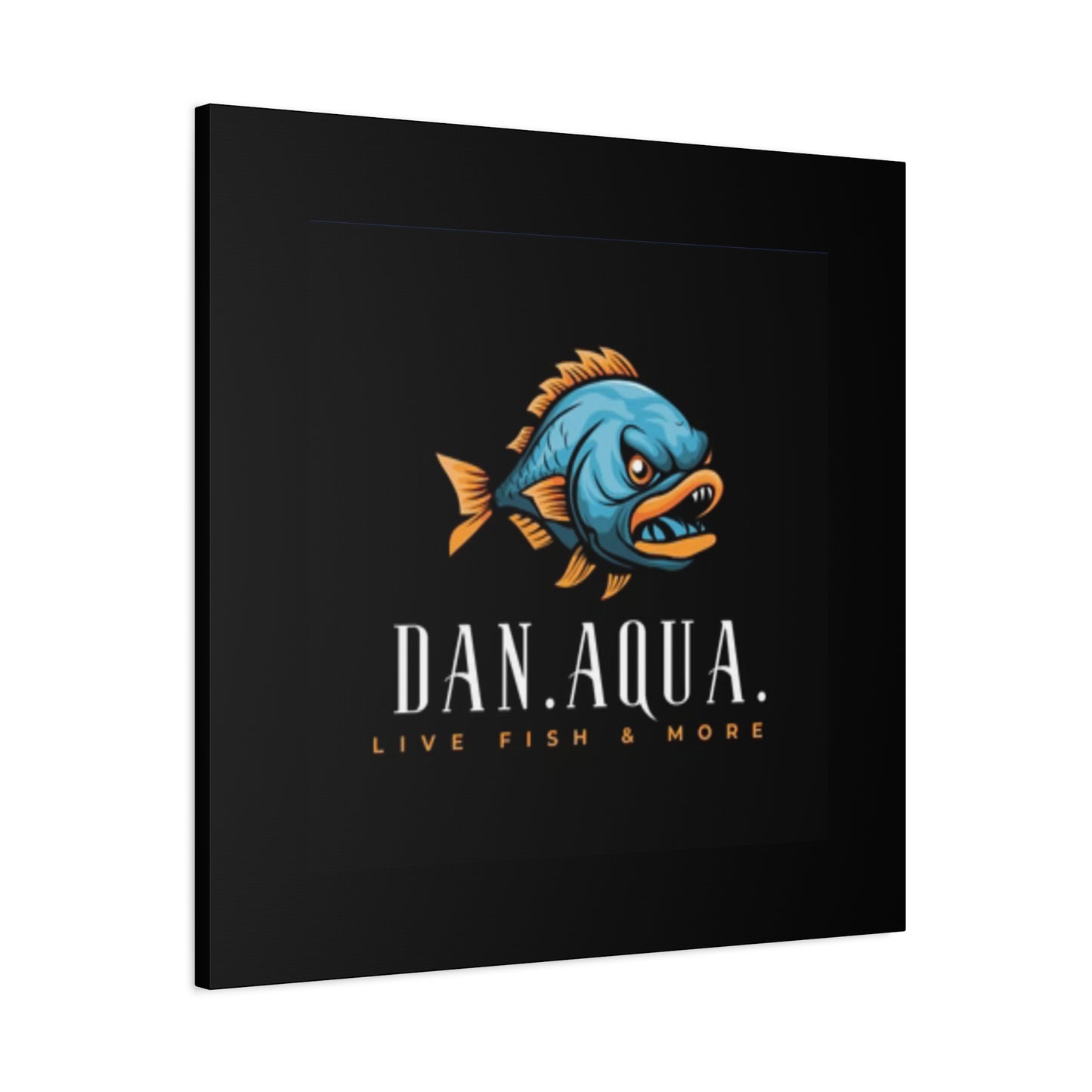 Dan.Aqua Fish Logo Canvas Print — Matte Stretched Wall Art